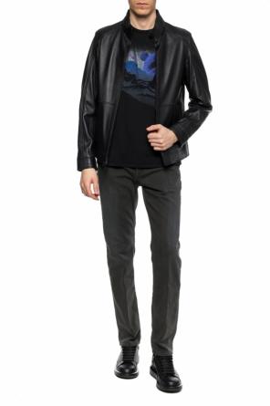Leather jacket with standing collar, zdjęcie 2 Leather jacket with standing collar od Michael Kors